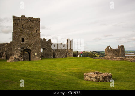 Château Llansteffan, Carmarthen, Carmarthenshire, Pays de Galles du sud Banque D'Images