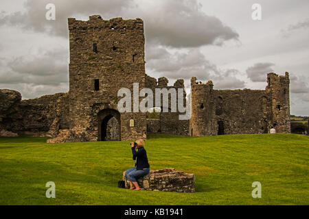 Château Llansteffan, Carmarthen, Carmarthenshire, Pays de Galles du sud Banque D'Images