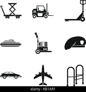 Grèvement icons set, le style simple Illustration de Vecteur