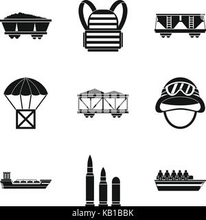 Icons set combatif, le style simple Illustration de Vecteur