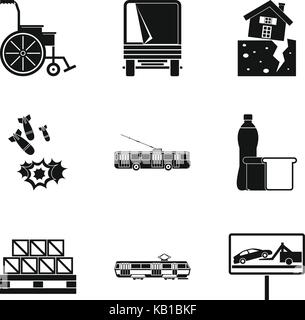 Icons set guerrier, le style simple Illustration de Vecteur