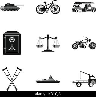 La guerre, le style simple icons set Illustration de Vecteur