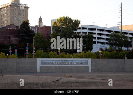 Vicksburg Mississippi welcome sign Banque D'Images