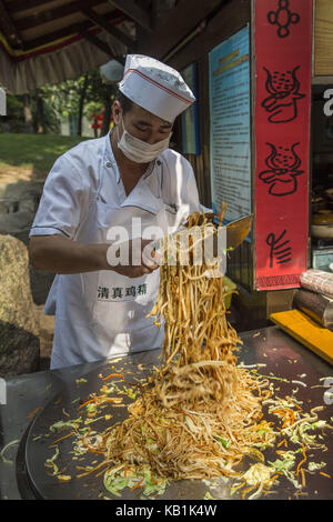 Personne qui prépare la nourriture, la Chine splendide parc, shenzhin, Banque D'Images