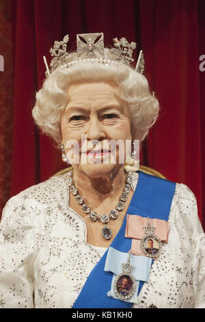 L'Angleterre, Londres, Madame Tussauds, cire figure, la reine elizabeth ii, Banque D'Images