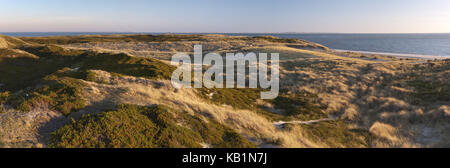 Vue depuis l'ODDE Hörnumer sur la mer du Nord après l'île de Sylt, Amrum, Schleswig - Holstein, Allemagne, Banque D'Images