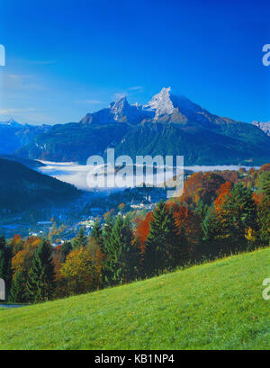 Berchtesgaden avec Watzmann, automne, Banque D'Images