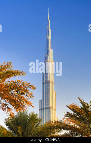 Vue sur Burj Khalifa Gebäude, centre de la ville, Dubaï, Banque D'Images