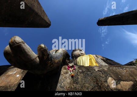 L'Asie, l'Asie du sud-est, la Thaïlande, le parc historique de Sukhothai, temple, wat,, Si Satchanalai chalieng, historical park, temple complexs, Wat Phra si rattana mahathat, Banque D'Images