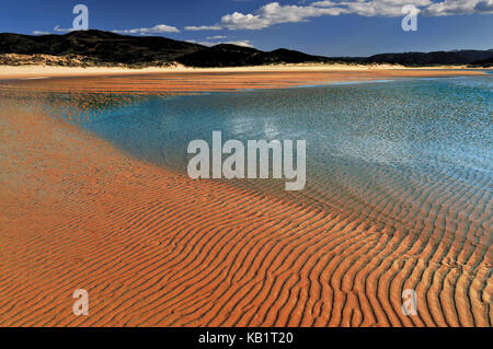 Portugal, algarve, lagune et cours de la rivière à la plage Praia da amoreira dans la réserve naturelle du Costa Vicentina, Banque D'Images