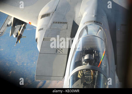 F-15 Eagle Opération de ravitaillement Banque D'Images