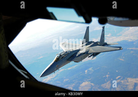 F-15 Eagle Opération de ravitaillement Banque D'Images