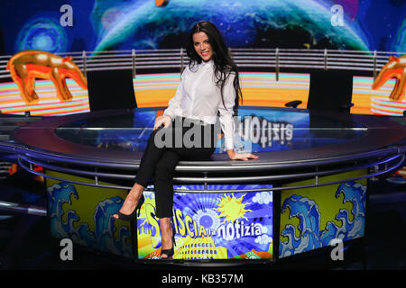 Milan, Italie. 22 sep, 2017. shaila gatti, la brunette 'lina' de 'striscia la notizia' 2017 Credit : luca marenda/pacific press/Alamy live news Banque D'Images