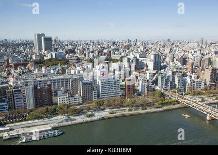 Le Japon, Honshu, Tokyo, district de Asakusa, ligne d'horizon, Banque D'Images