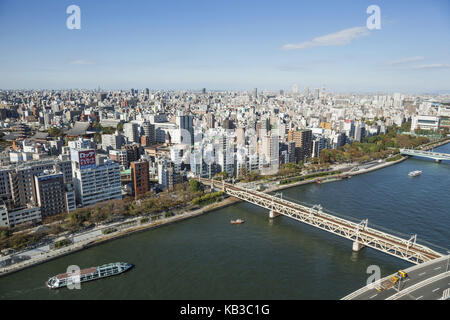 Le Japon, Honshu, Tokyo, district de Asakusa, ligne d'horizon, Banque D'Images