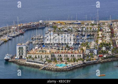 Espagne, îles Canaries, Grande Canarie, Puerto de Mogan, port, Banque D'Images