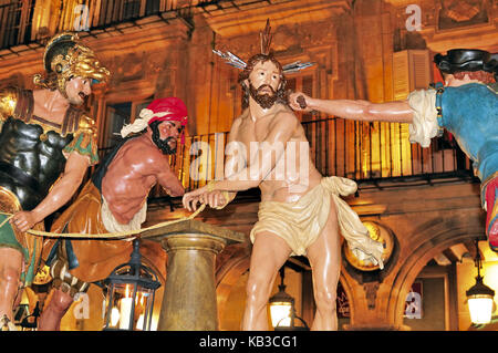 Espagne, Kasilien-Leon, autel palanquin de la procession du Vendredi Saint du Père Noël Semana à Salamanque, Banque D'Images