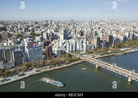 Le Japon, Honshu, Tokyo, district de Asakusa, ligne d'horizon, Banque D'Images