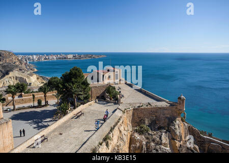 L'Espagne, la région de valence, province d'alicante, Alicante, forteresse de Santa Barbara Banque D'Images