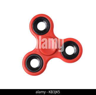 Fidget spinner découper rouge isolé sur fond blanc Banque D'Images