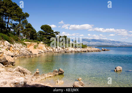 La Croatie, rab, suha punta, bay, Banque D'Images