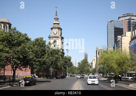 Le CHILI, Santiago, Avenida Libertador General Bernardo O'Higgins, Banque D'Images