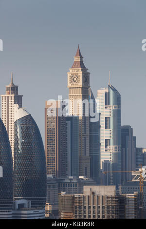 Émirats arabes unis, dubai, dubaï, downtown hi tours, elevated view Banque D'Images