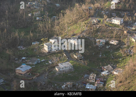 Vue aérienne montre la dévastation de Porto Rico, le 25 septembre 2017 après l'Ouragan Maria ont balayé l'île, 20 sept Banque D'Images