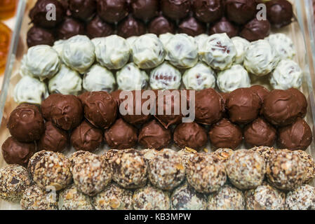 Belgique, bruges, boutique de chocolats belges, des chocolats Banque D'Images