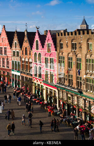 Belgique, bruges, le Markt, la place principale de bâtiments Banque D'Images