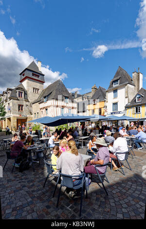 La France, Finistère, quimper, terre au duc square, maisons médiévales Banque D'Images