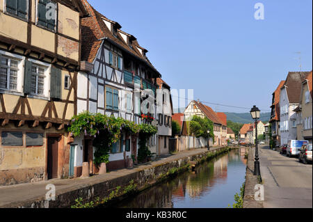 France, Alsace, wissembourg, district de la bruch, rives de la rivière (la Lauter) Banque D'Images