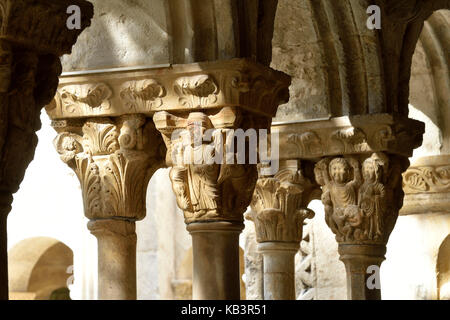 France, Bouches du Rhône, Arles, Église de St Trophime du 12e-15e siècle, classée au Patrimoine Mondial par l'UNESCO, le cloître Banque D'Images