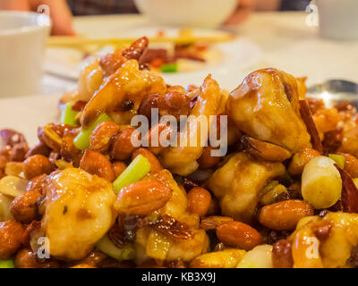 Poulet Kung Pao, mangé à Los Angeles, California, UNITED STATES Banque D'Images