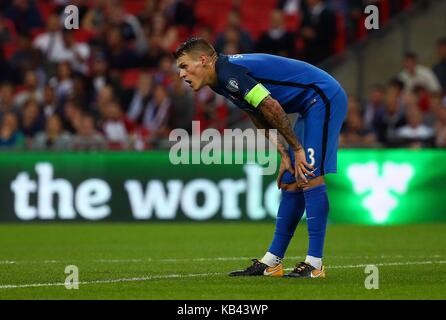 Martin Skrtel de la Slovaquie au cours de la qualification de la Coupe du Monde FIFA match entre l'Angleterre et la Slovaquie au Stade de Wembley à Londres. 04 Sep 2017 Banque D'Images