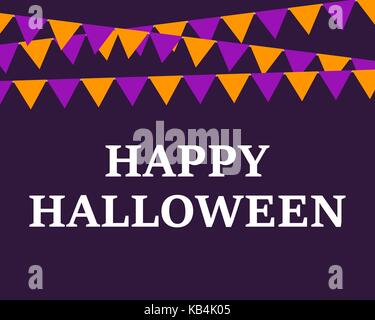 Carte postale avec drapeaux happy Halloween Illustration de Vecteur