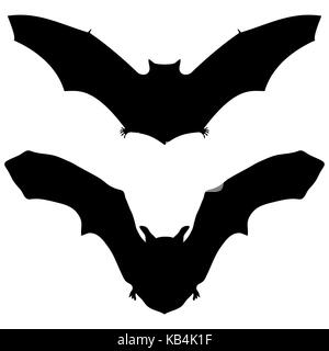 Bat silhouette sur fond blanc pour l'halloween Illustration de Vecteur