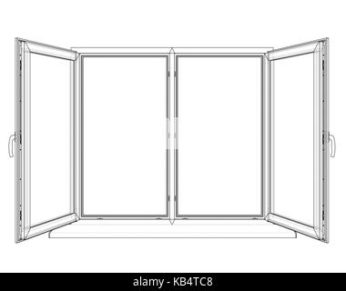 Ouvrez Windows sketch. vector Illustration de Vecteur