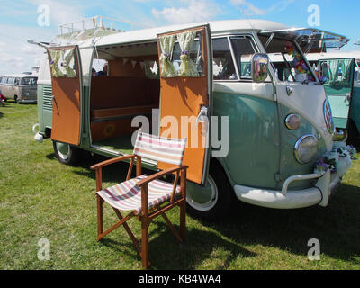 Un beachbuggin à vw campervan campervan rencontrez, Southsea, Portsmouth Banque D'Images