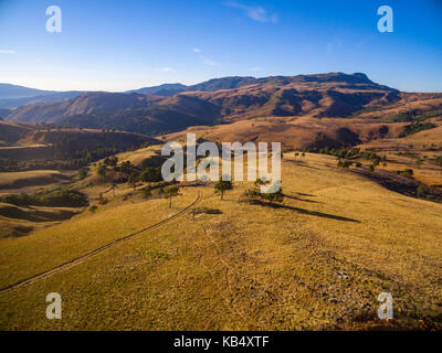 Vue aérienne du parc national de Nyanga, Zimbabwe. Banque D'Images