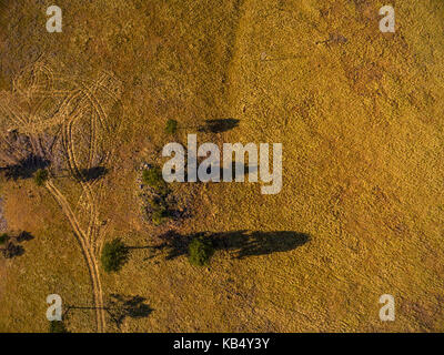 Vue aérienne du parc national de Nyanga, Zimbabwe. Banque D'Images