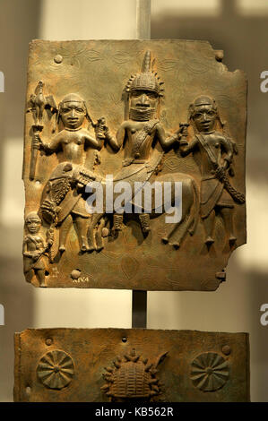 Royaume-uni, Londres, Bloomsbury, British museum, plaque de cuivre provenant du Bénin, du xvie siècle Banque D'Images