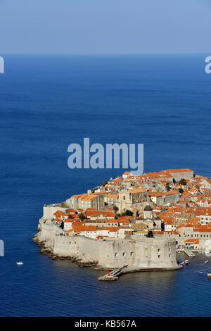 La Croatie, Dalmatie, côte dalmate, centre historique de Dubrovnik, classée au patrimoine mondial de l'UNESCO Banque D'Images