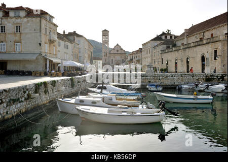 La Croatie, Dalmatie, côte dalmate, la ville de Hvar, Hvar Banque D'Images