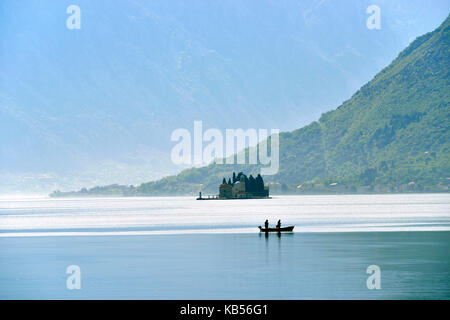 Le Monténégro, côte adriatique, baie de Kotor, Perast, gospa od skrpjela village island Banque D'Images