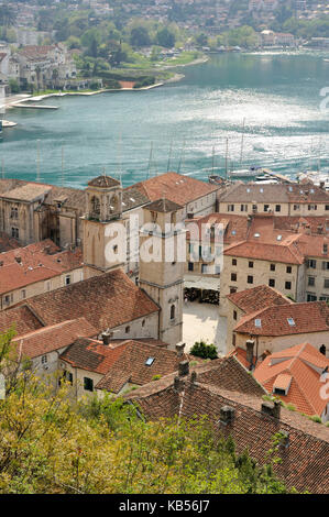 Le Monténégro, côte adriatique, baie de Kotor, vieille ville de Kotor, classée au patrimoine mondial de l'unesco, la cathédrale Saint-tryphon st. Banque D'Images