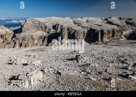 Europe, Italie, Alpes, Dolomites, montagnes, Trentin-Haut-Adige/Südtirol, vue de Sass Pordoi Banque D'Images