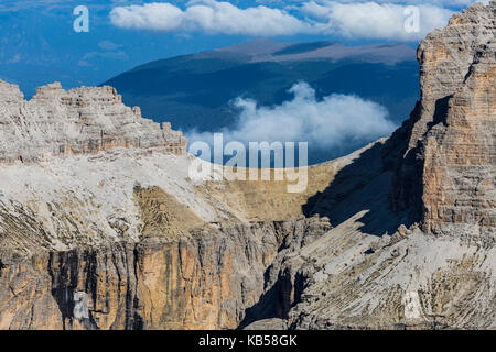 Europe, Italie, Alpes, Dolomites, montagnes, Trentin-Haut-Adige/Südtirol, vue de Sass Pordoi Banque D'Images