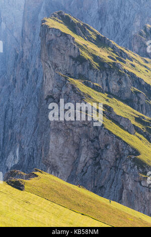 Europe, Italie, Alpes, Dolomites, montagnes, Tyrol du Sud, Val Gardena, Geislergruppe / Gruppo delle Odle, vue de Seceda Banque D'Images