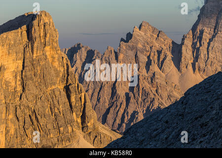 Europe, Italie, Alpes, Dolomites, montagnes, Formin, Monte Pelmo, vue de Rifugio Nuvolau Banque D'Images